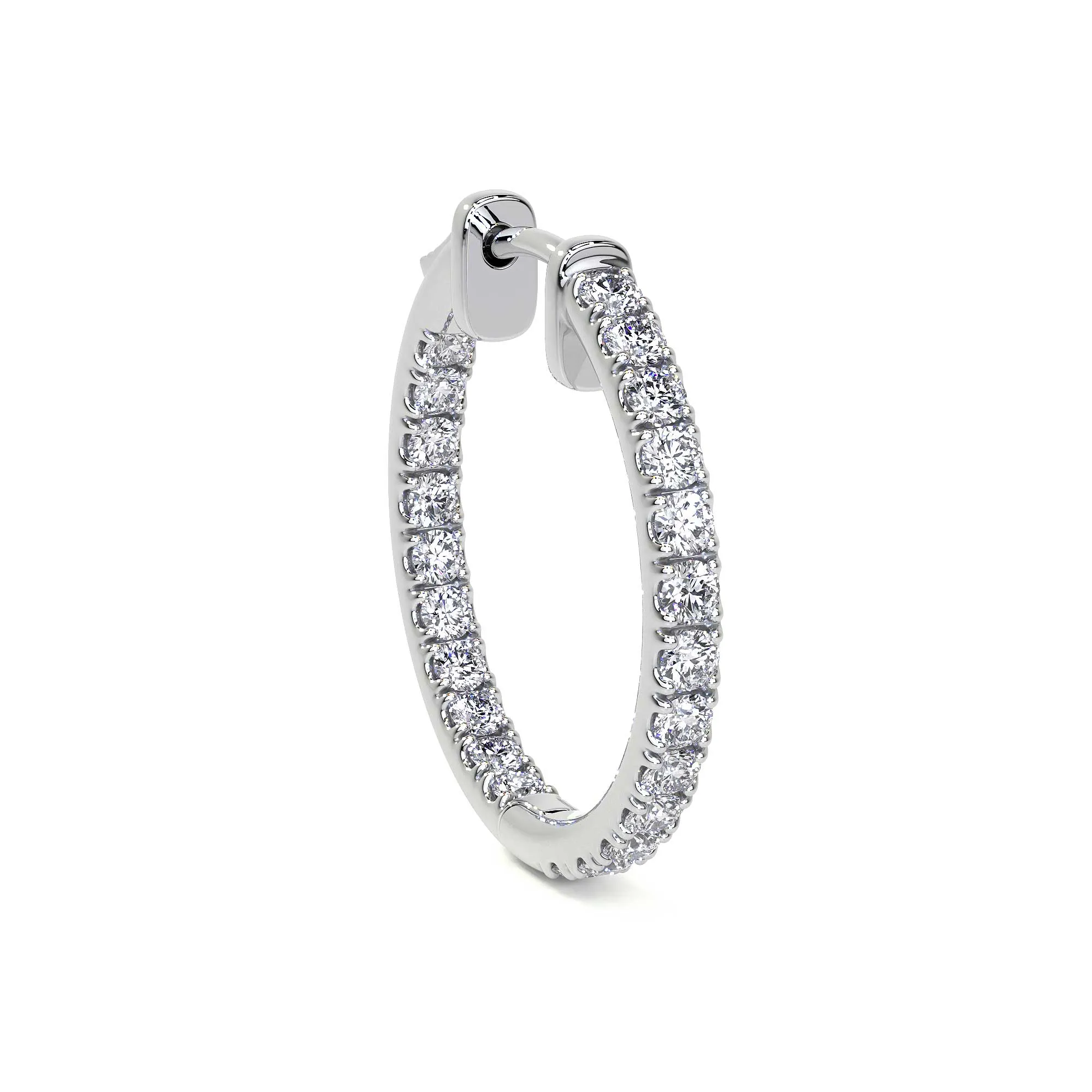 Diamond Hoop Earrings, Medium