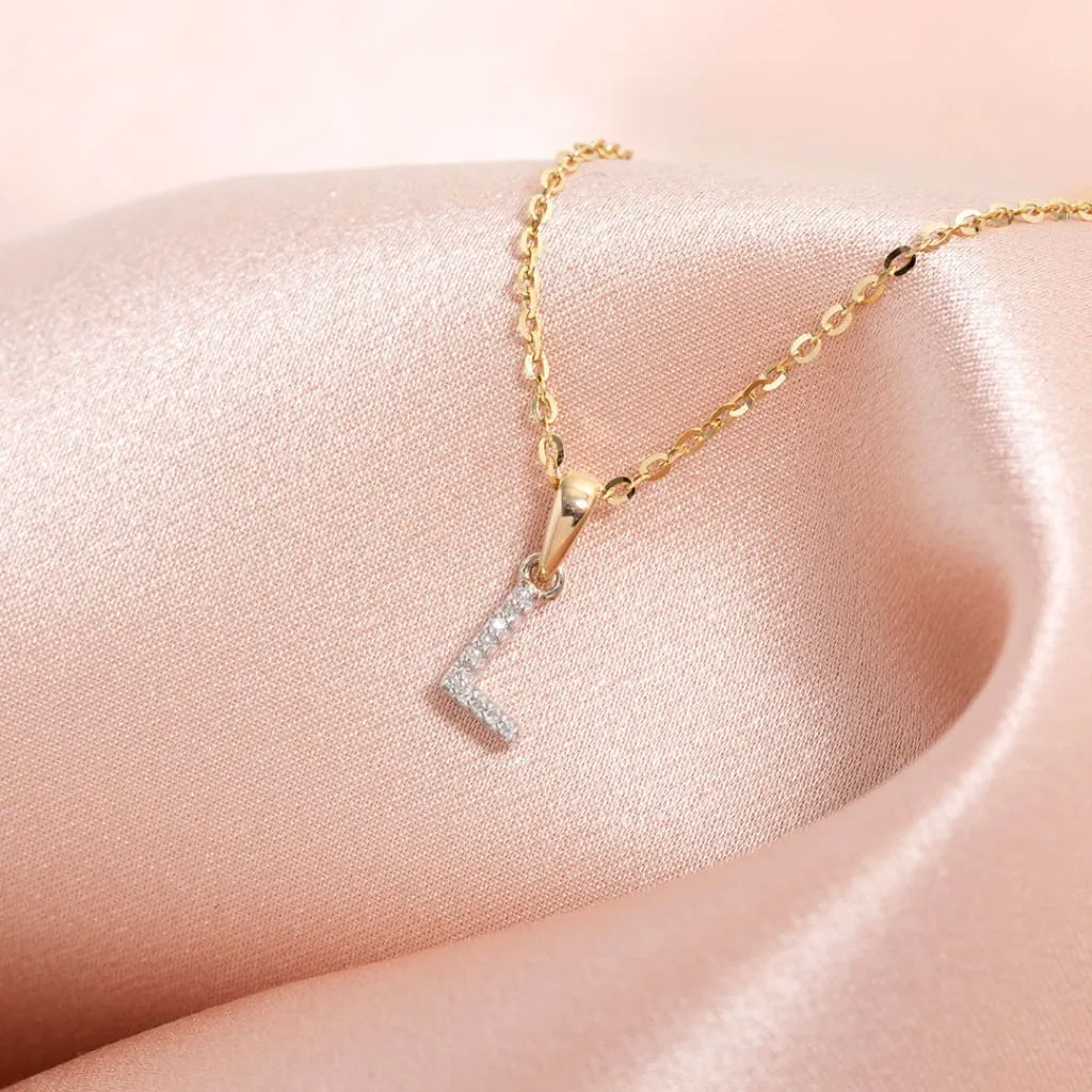 Diamond - L - Necklace | 9ct Gold