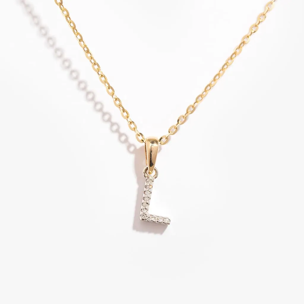 Diamond - L - Necklace | 9ct Gold