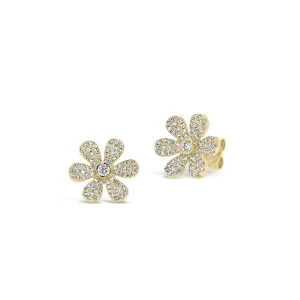 Diamond Medium Daisy Stud Earrings