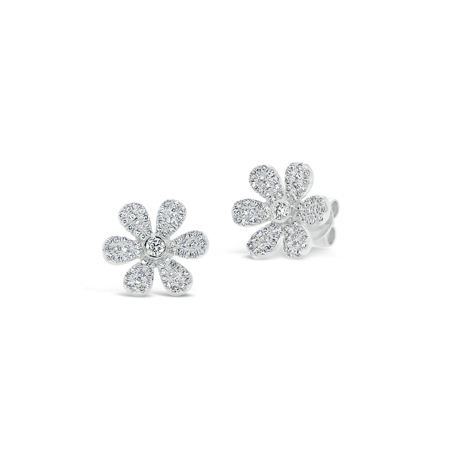 Diamond Medium Daisy Stud Earrings