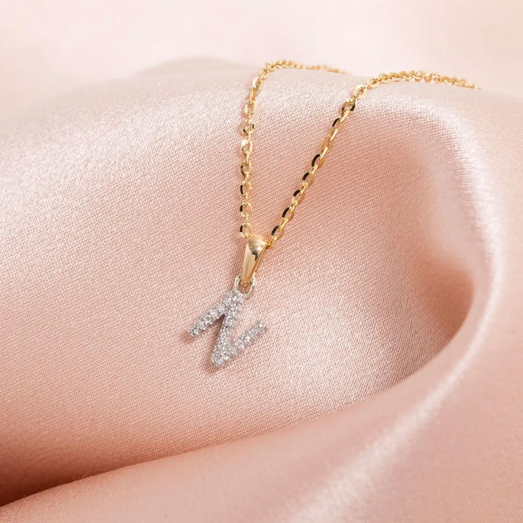 Diamond - N - Necklace | 9ct Gold