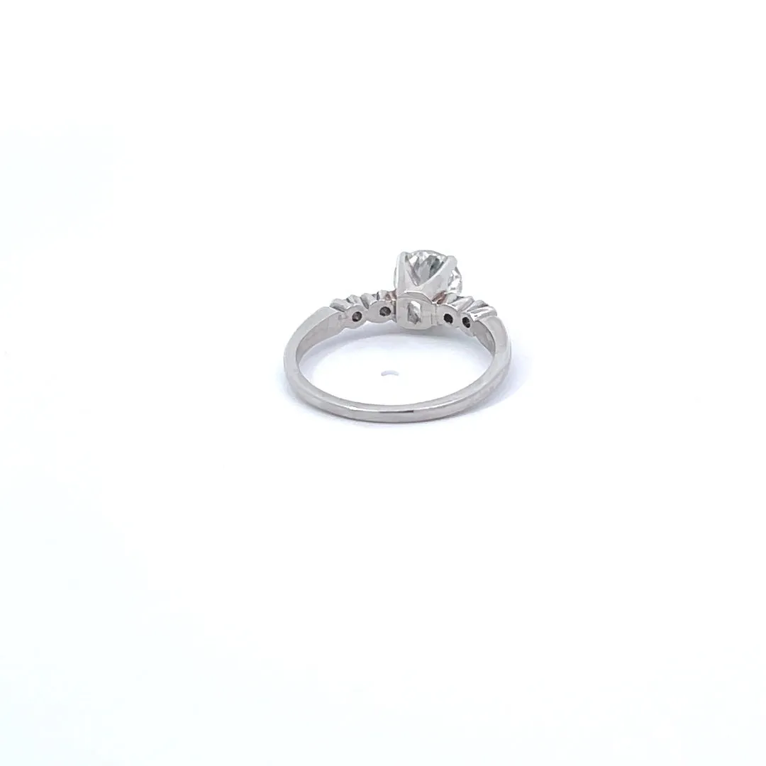 Diamond Solitaire Engagement Ring with Four Side Diamonds
