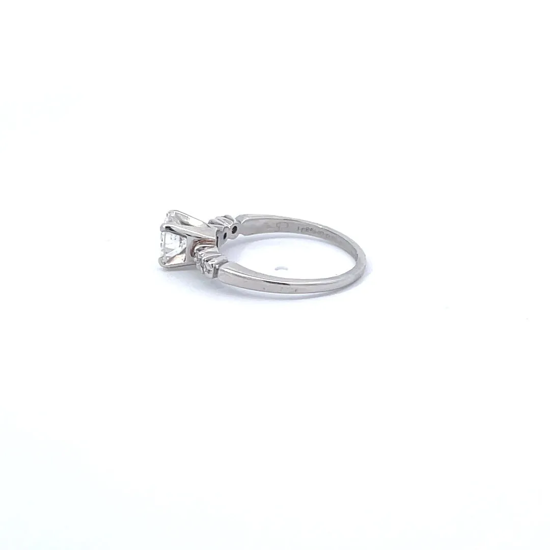 Diamond Solitaire Engagement Ring with Four Side Diamonds