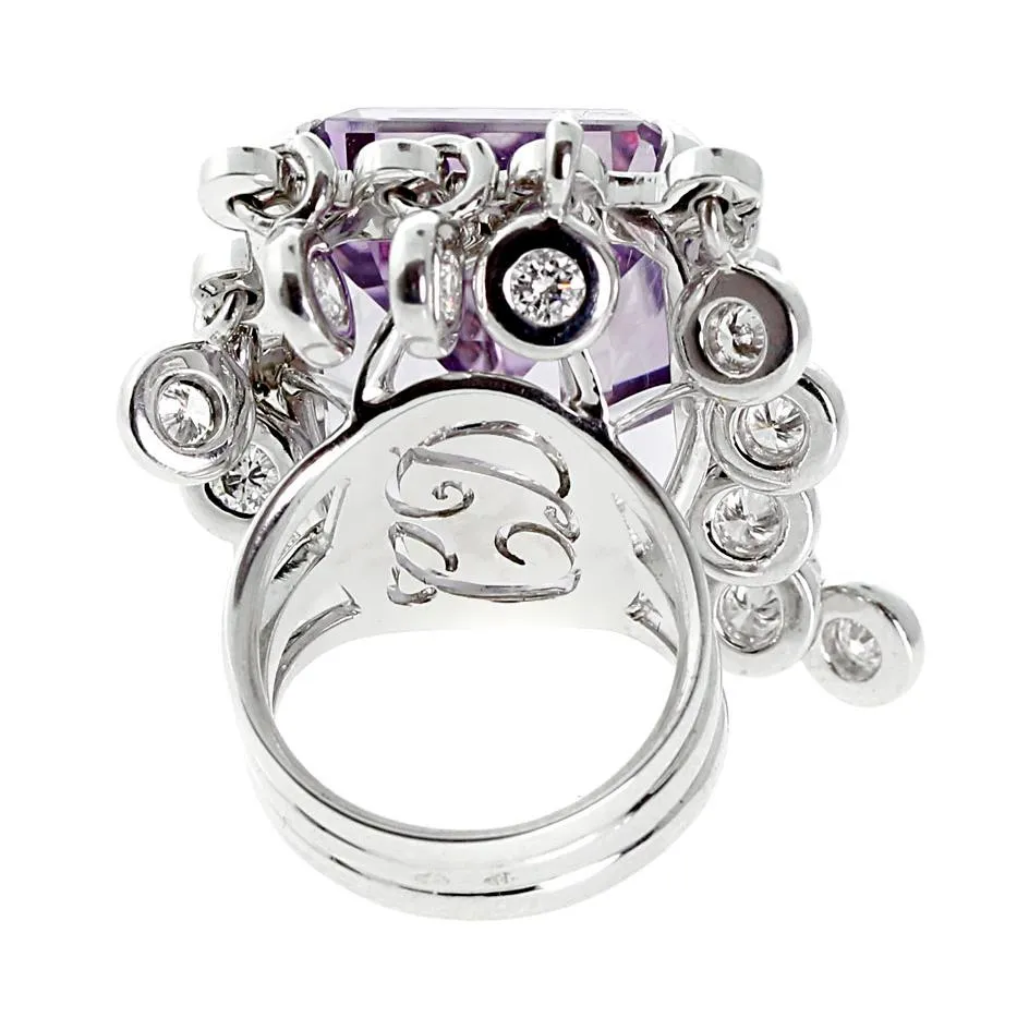 Dior Amethyst White Gold Diamond Cocktail Ring