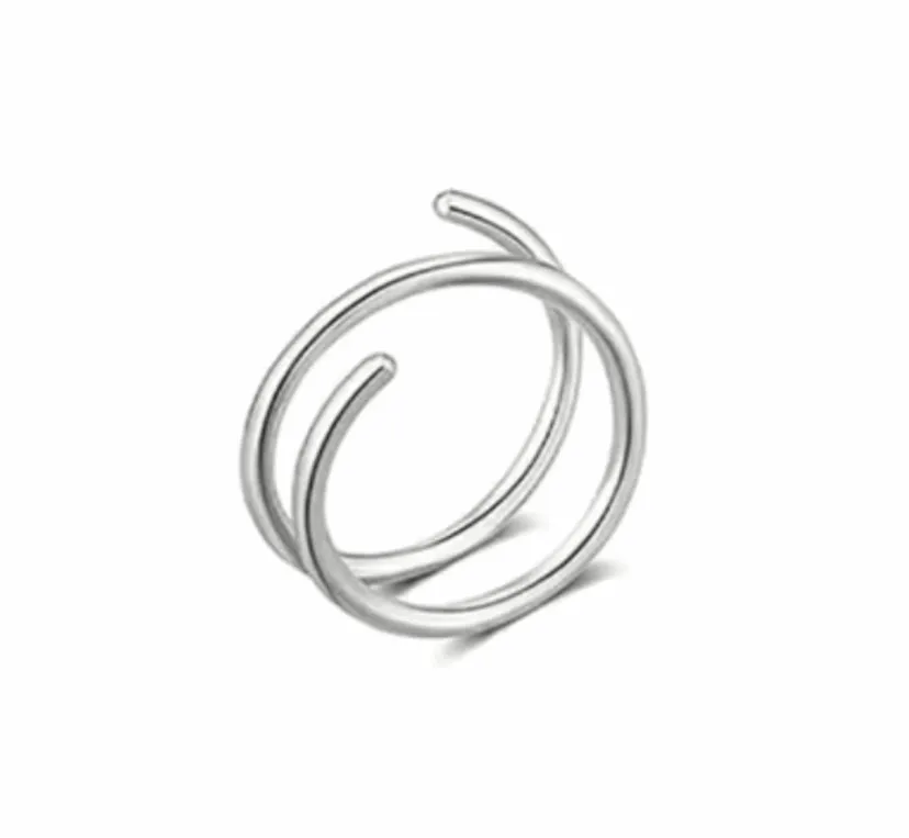 Double Hoop Nose Ring for Single Piercing