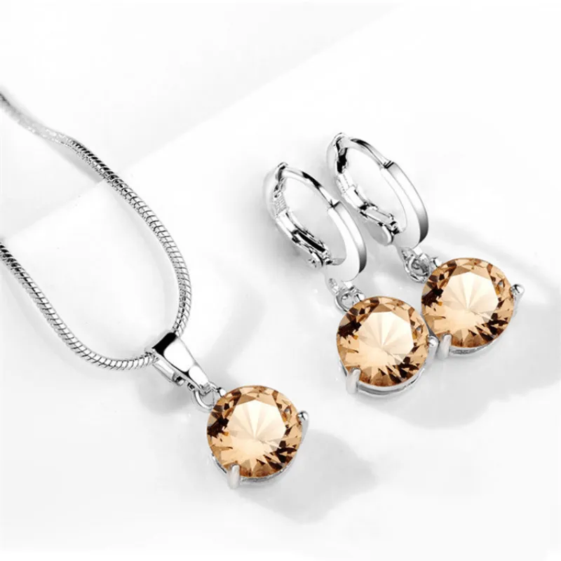 Elegant Silver Jewelry Set with Rhinestones  Perfect Gift