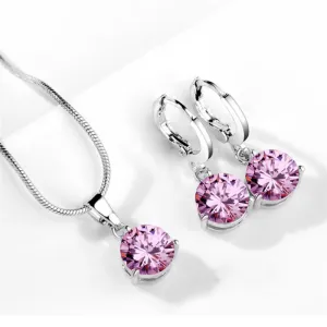 Elegant Silver Jewelry Set with Rhinestones  Perfect Gift