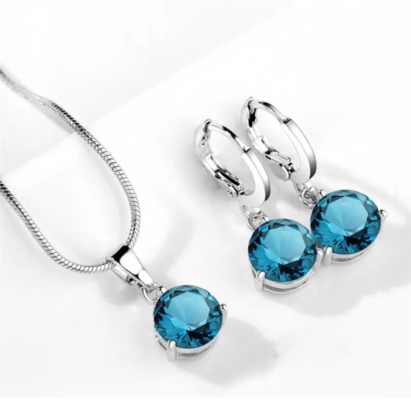 Elegant Silver Jewelry Set with Rhinestones  Perfect Gift