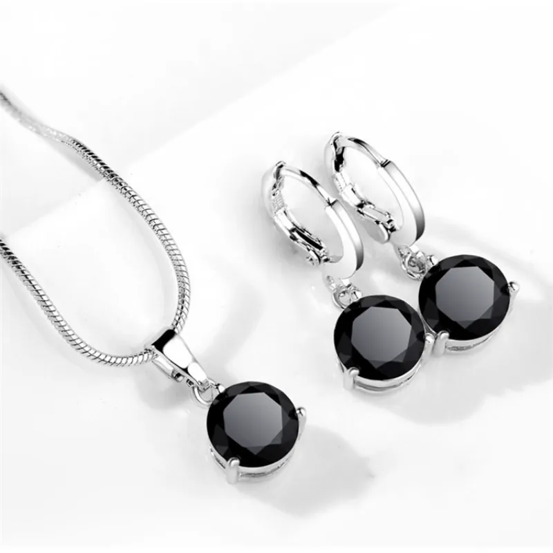Elegant Silver Jewelry Set with Rhinestones  Perfect Gift