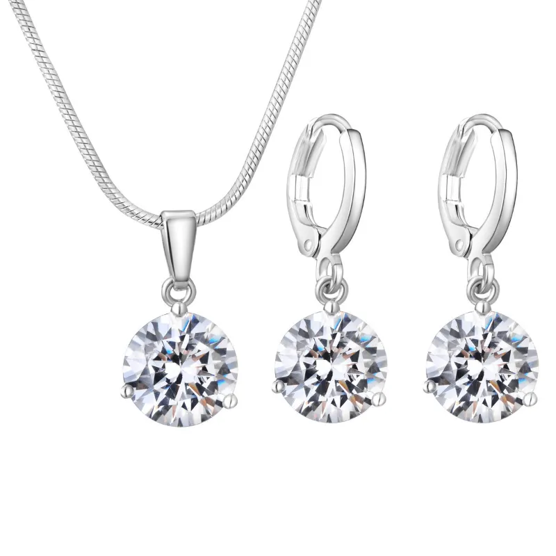 Elegant Silver Jewelry Set with Rhinestones  Perfect Gift