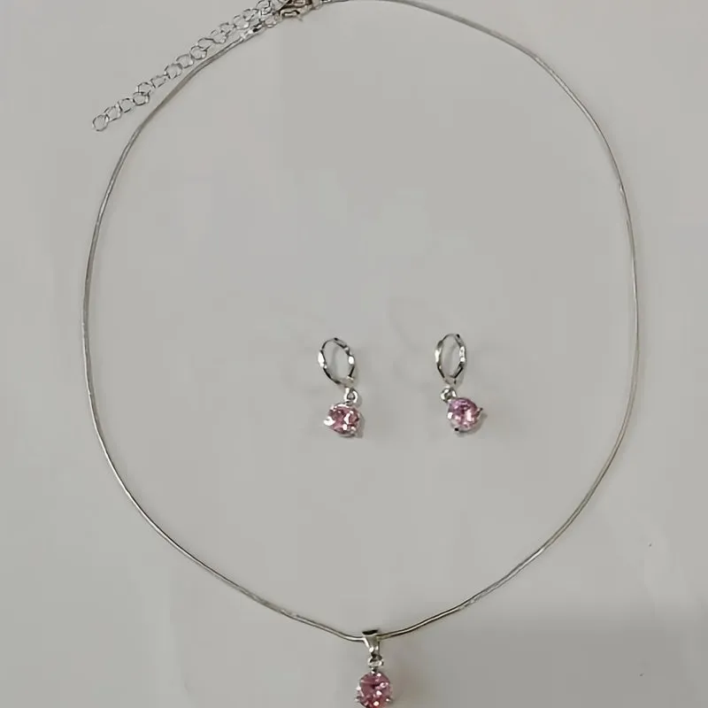 Elegant Silver Jewelry Set with Rhinestones  Perfect Gift