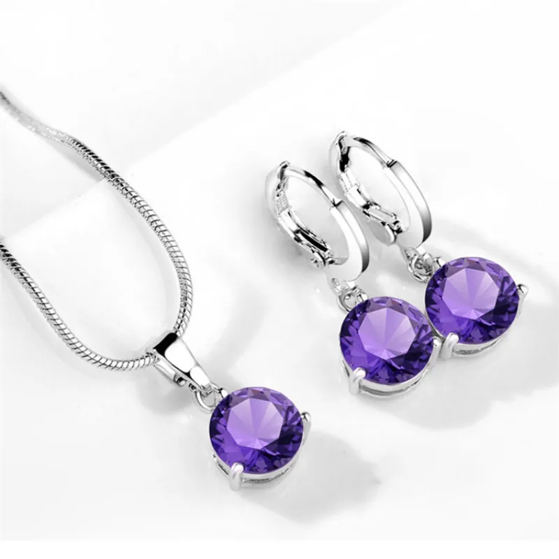 Elegant Silver Jewelry Set with Rhinestones  Perfect Gift