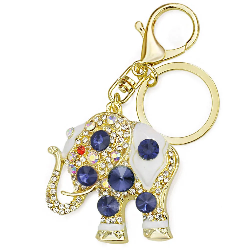 Elephant Crystal Bag Pendant Purse Bag Buckle Trendy Key chains Holder Keyrings Keychains For Car