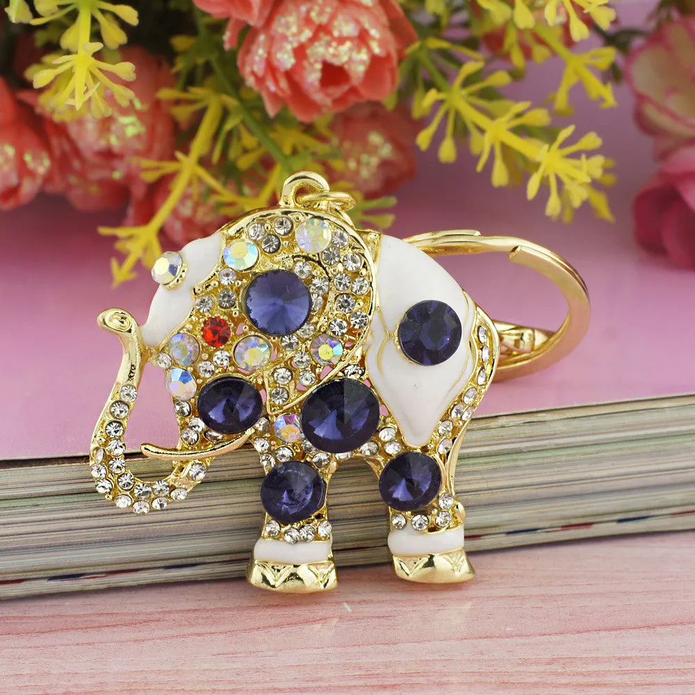 Elephant Crystal Bag Pendant Purse Bag Buckle Trendy Key chains Holder Keyrings Keychains For Car