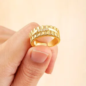 Europe and America New Exquisite Geometric Zircon Ring