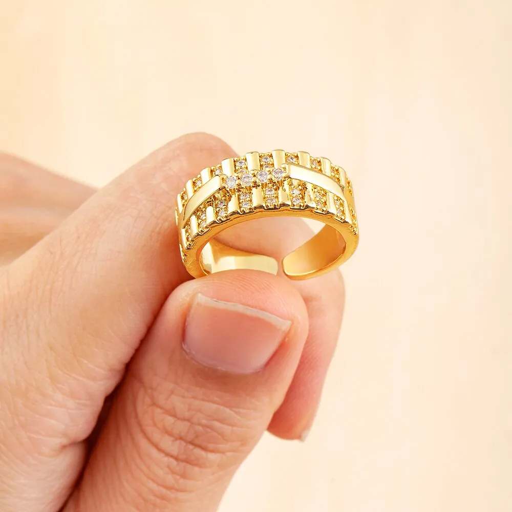 Europe and America New Exquisite Geometric Zircon Ring