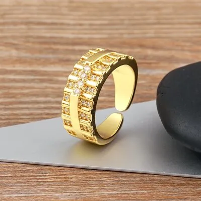Europe and America New Exquisite Geometric Zircon Ring