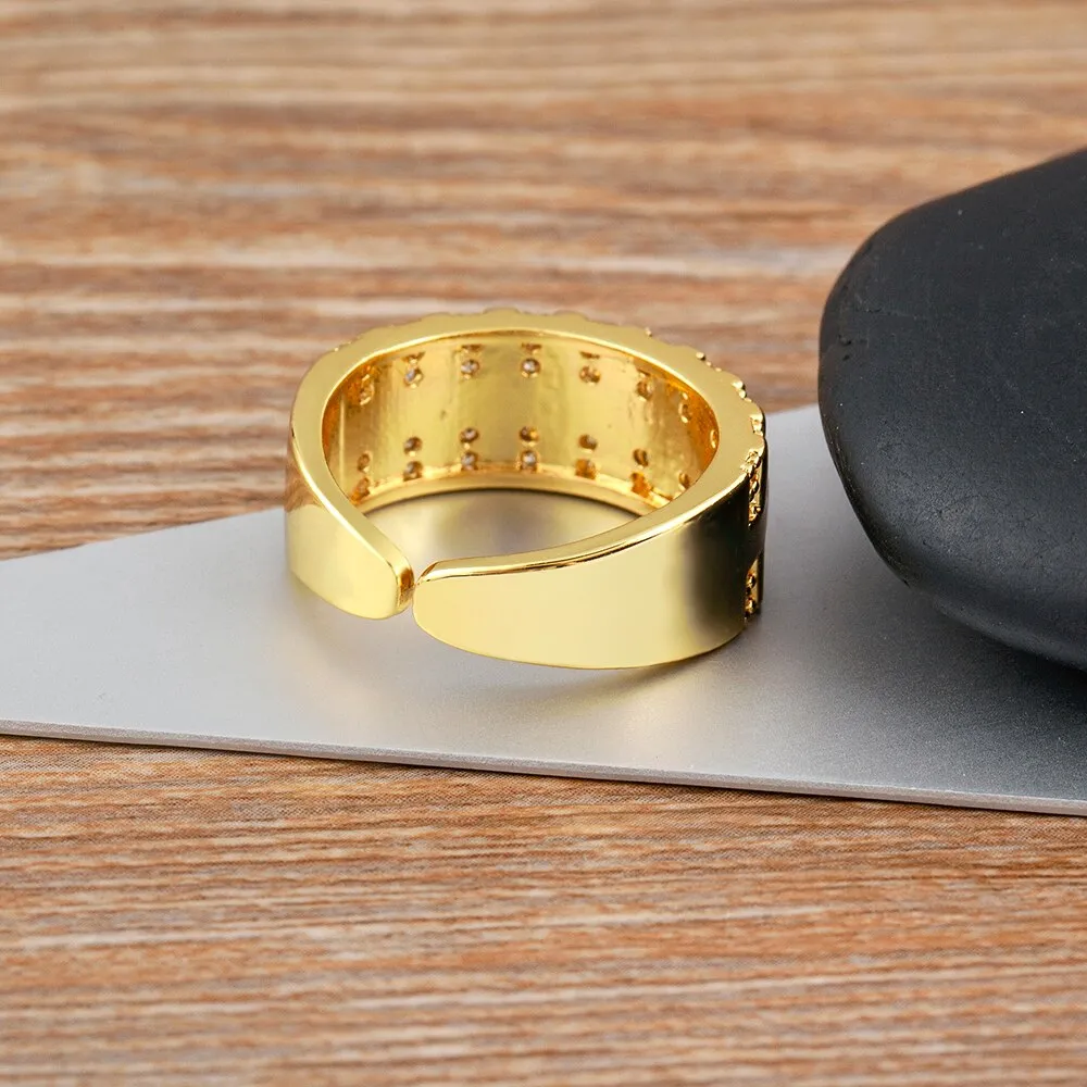 Europe and America New Exquisite Geometric Zircon Ring
