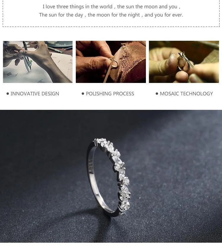 Exquisite AAA  Quality CZ Diamonds Fine Ring