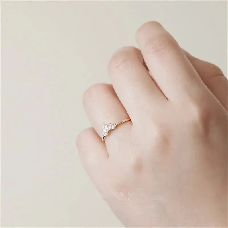Exquisite Sterling Silver Zircon Rings for Women