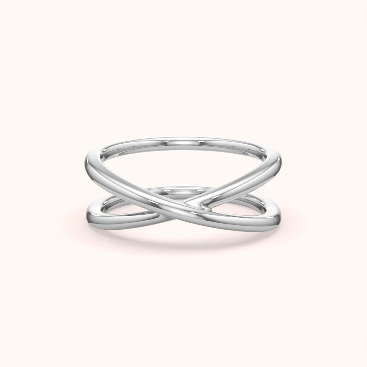 Exquisite X Cross Silver Ring