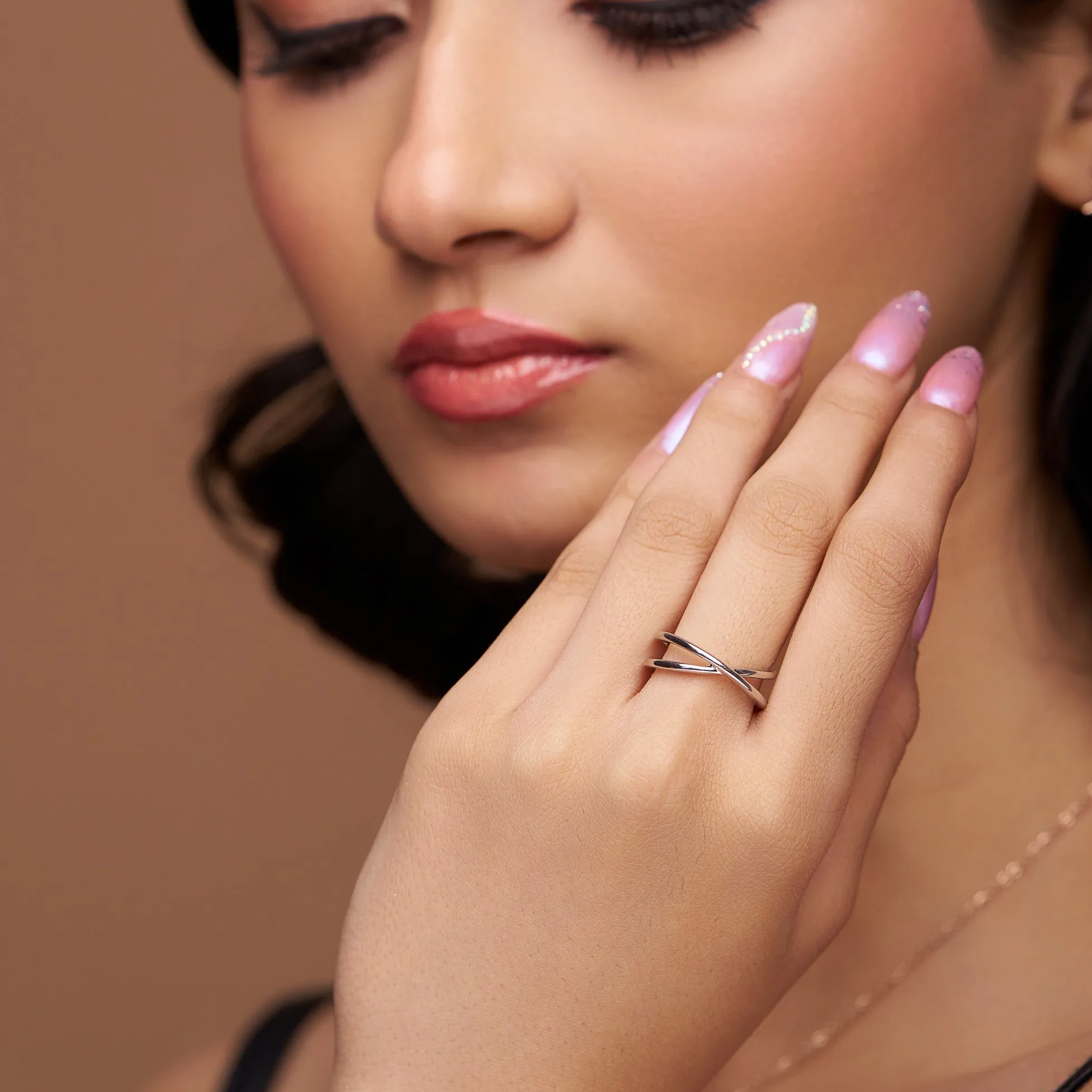 Exquisite X Cross Silver Ring