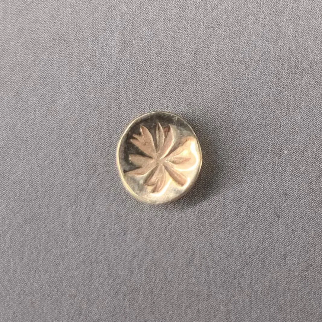 Fairtrade Gold Round Fig Leaf Stud Earrings