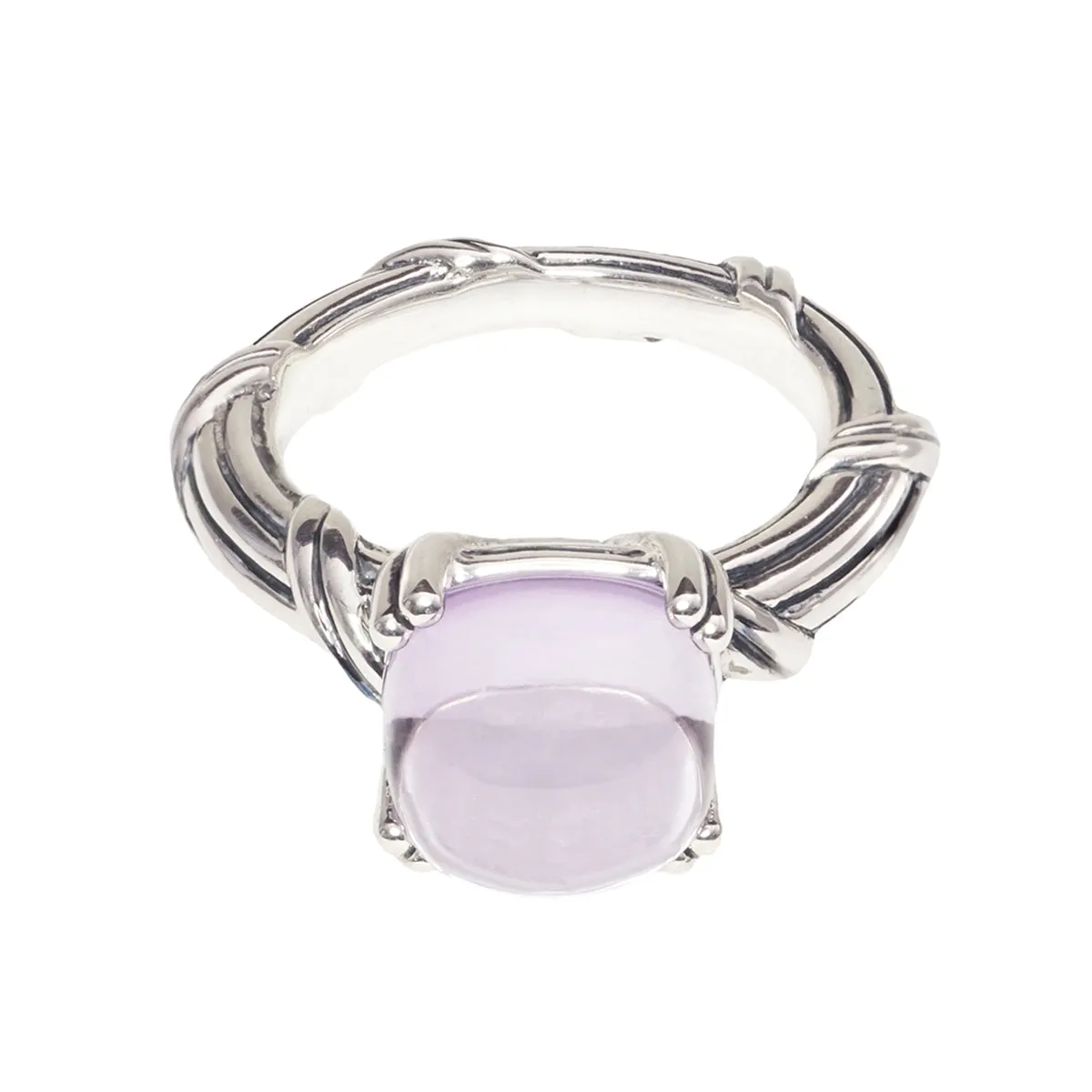 Fantasies Lavender Amethyst Cabochon Ring in sterling silver 10mm
