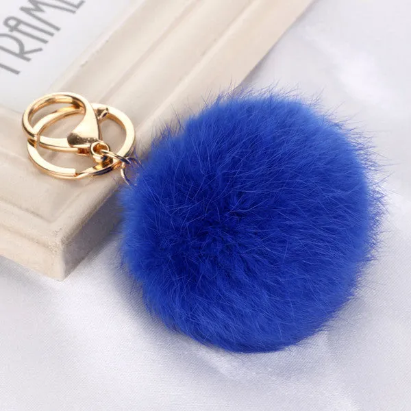 Fashion Rabbit Chain / Fur Ball Cell Phone Car Keychain / Handbag Charm Key Chains Ring Pom Poms Hair Bulb   Pendant