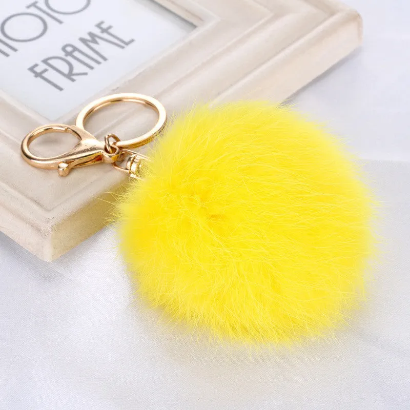 Fashion Rabbit Chain / Fur Ball Cell Phone Car Keychain / Handbag Charm Key Chains Ring Pom Poms Hair Bulb   Pendant