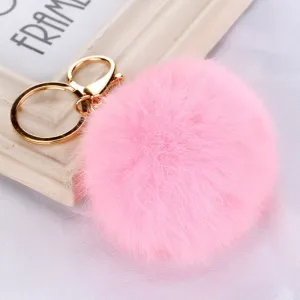 Fashion Rabbit Chain / Fur Ball Cell Phone Car Keychain / Handbag Charm Key Chains Ring Pom Poms Hair Bulb   Pendant