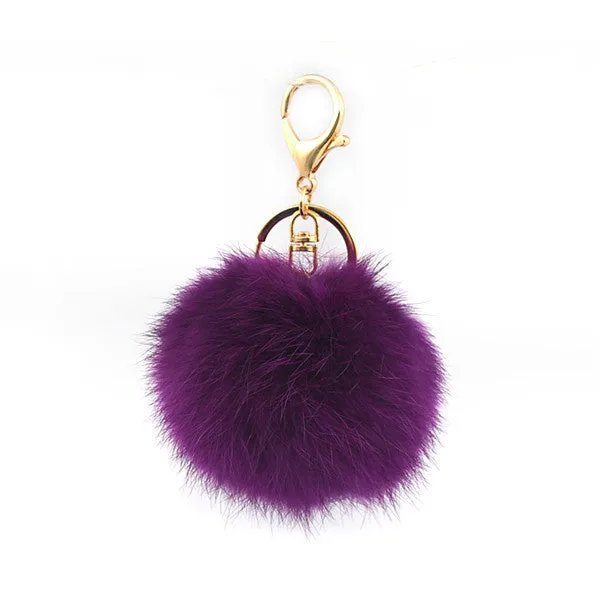 Fashion Rabbit Chain / Fur Ball Cell Phone Car Keychain / Handbag Charm Key Chains Ring Pom Poms Hair Bulb   Pendant
