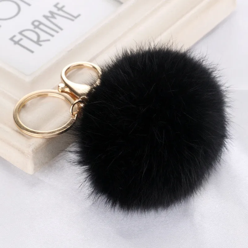 Fashion Rabbit Chain / Fur Ball Cell Phone Car Keychain / Handbag Charm Key Chains Ring Pom Poms Hair Bulb   Pendant