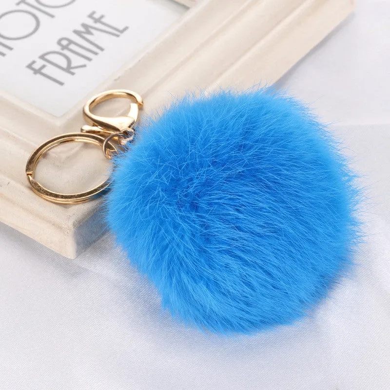 Fashion Rabbit Chain / Fur Ball Cell Phone Car Keychain / Handbag Charm Key Chains Ring Pom Poms Hair Bulb   Pendant