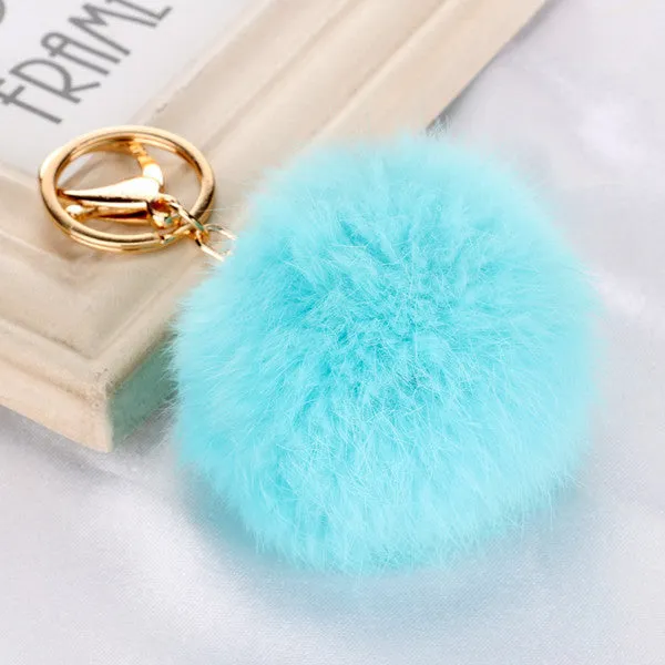 Fashion Rabbit Chain / Fur Ball Cell Phone Car Keychain / Handbag Charm Key Chains Ring Pom Poms Hair Bulb   Pendant