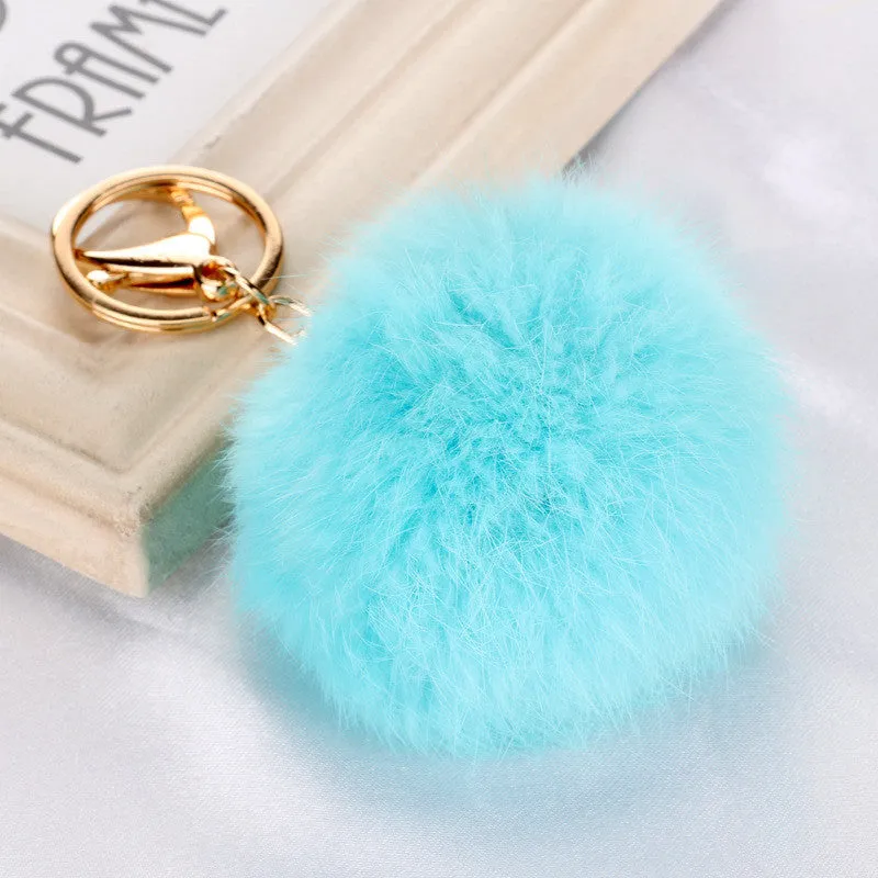 Fashion Rabbit Chain / Fur Ball Cell Phone Car Keychain / Handbag Charm Key Chains Ring Pom Poms Hair Bulb   Pendant