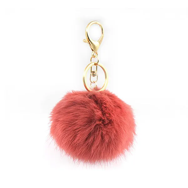 Fashion Rabbit Chain / Fur Ball Cell Phone Car Keychain / Handbag Charm Key Chains Ring Pom Poms Hair Bulb   Pendant