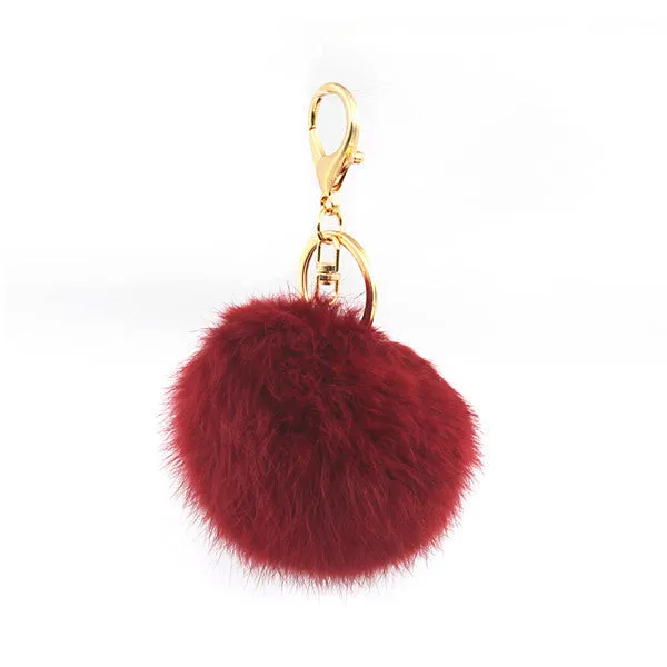 Fashion Rabbit Chain / Fur Ball Cell Phone Car Keychain / Handbag Charm Key Chains Ring Pom Poms Hair Bulb   Pendant