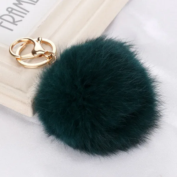 Fashion Rabbit Chain / Fur Ball Cell Phone Car Keychain / Handbag Charm Key Chains Ring Pom Poms Hair Bulb   Pendant