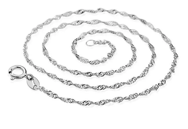 Fashion Women Girl Jewelry Rose Gold  Color Water Wave Ripples Chain Necklace Accessories Wholesale