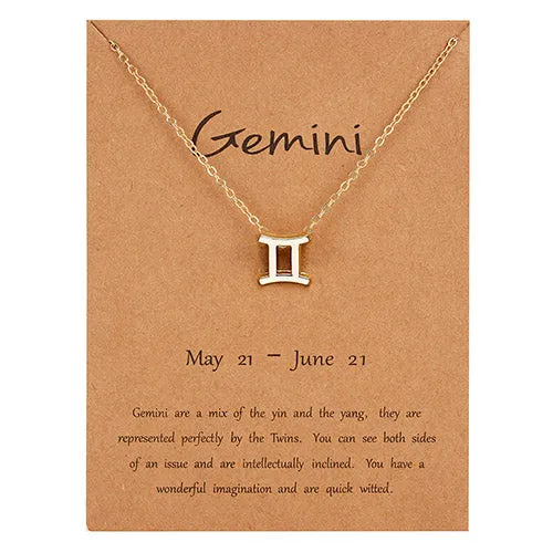 Female Elegant Star Zodiac Sign 12 Constellation Necklaces Pendants Charm Gold Chain Choker Necklaces for Women Jewelry Dropship