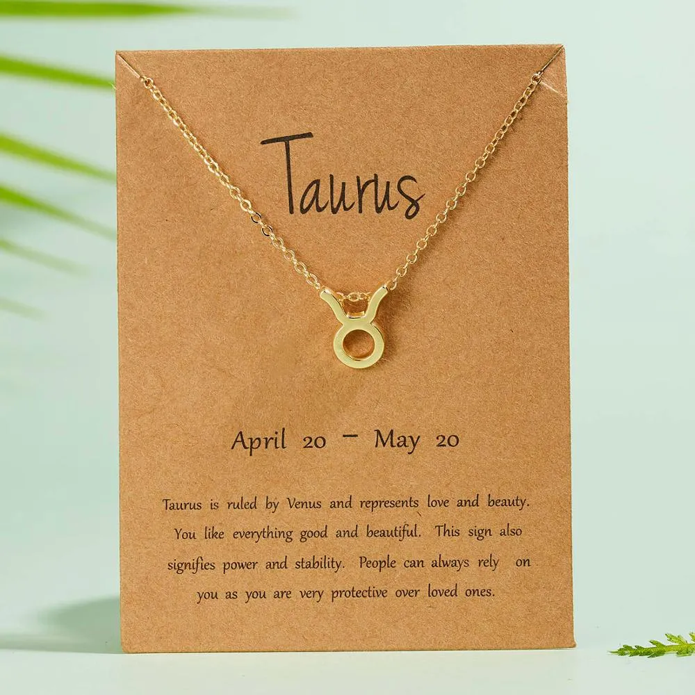 Female Elegant Star Zodiac Sign 12 Constellation Necklaces Pendants Charm Gold Chain Choker Necklaces for Women Jewelry Dropship
