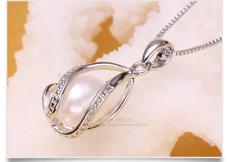 FENASY Jewelry cage Party style Freshwater Pearl Silver Pendant