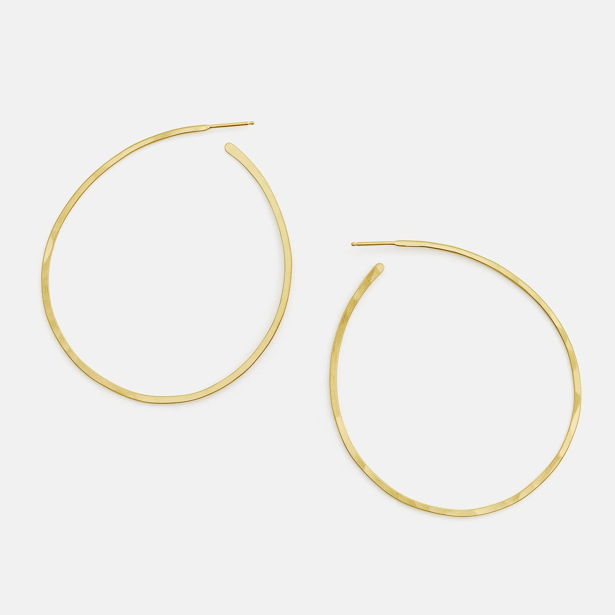 Flat Hoops, Large, 19K Gold