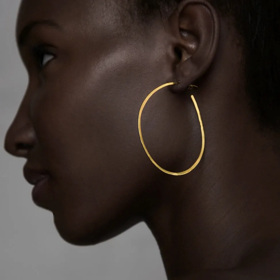 Flat Hoops, Large, 19K Gold