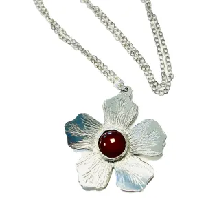 Floral Pendant with a Carnelian Stone