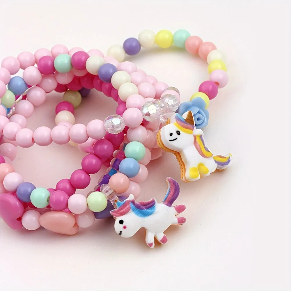 Flower Beaded Bracelet Set