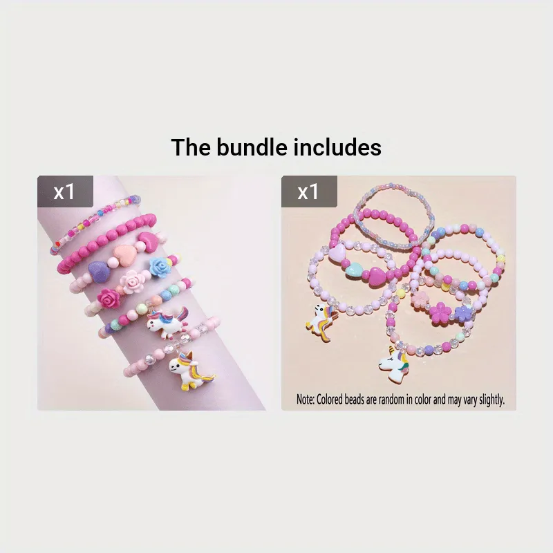 Flower Beaded Bracelet Set