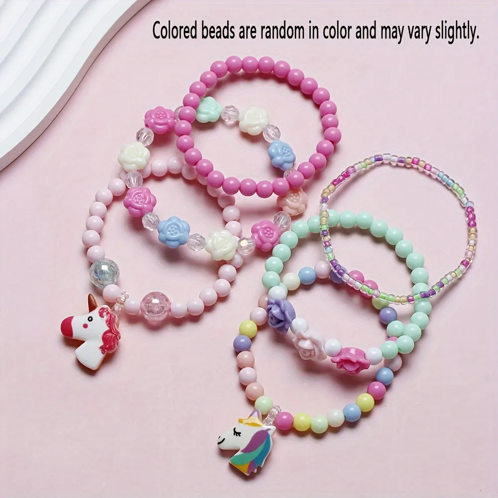 Flower Beaded Bracelet Set